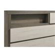 Pemberly Row Eastern King Bed with Bookcase Headboard in Grey Oak