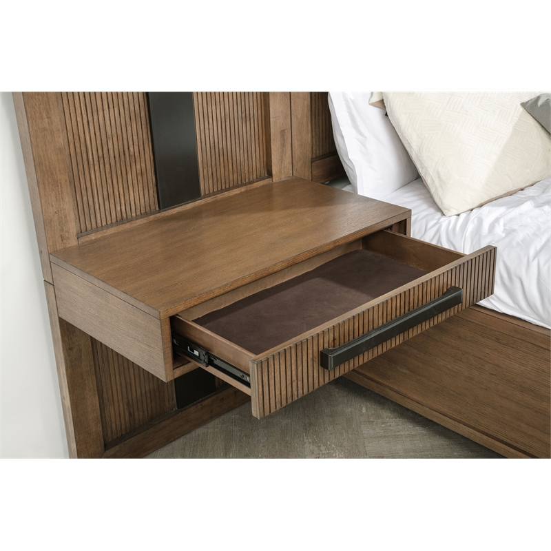 Pemberly Row 6-Piece Eastern King Panel Bedroom Set in Ash Brown