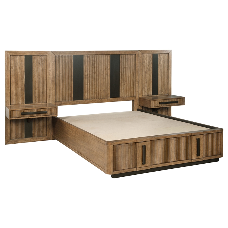 Pemberly Row 6-Piece Eastern King Panel Bedroom Set in Ash Brown