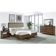 Pemberly Row 4-Piece California King Upholstered Bedroom Set in Walnut