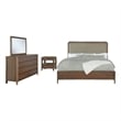 Pemberly Row 4-Piece California King Upholstered Bedroom Set in Walnut