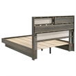 Pemberly Row 4-Piece California King Bookcase Bedroom Set in Grey Oak