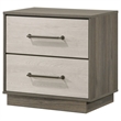 Pemberly Row Modern 2-Drawer Nightstand Bedside Table in Grey Oak