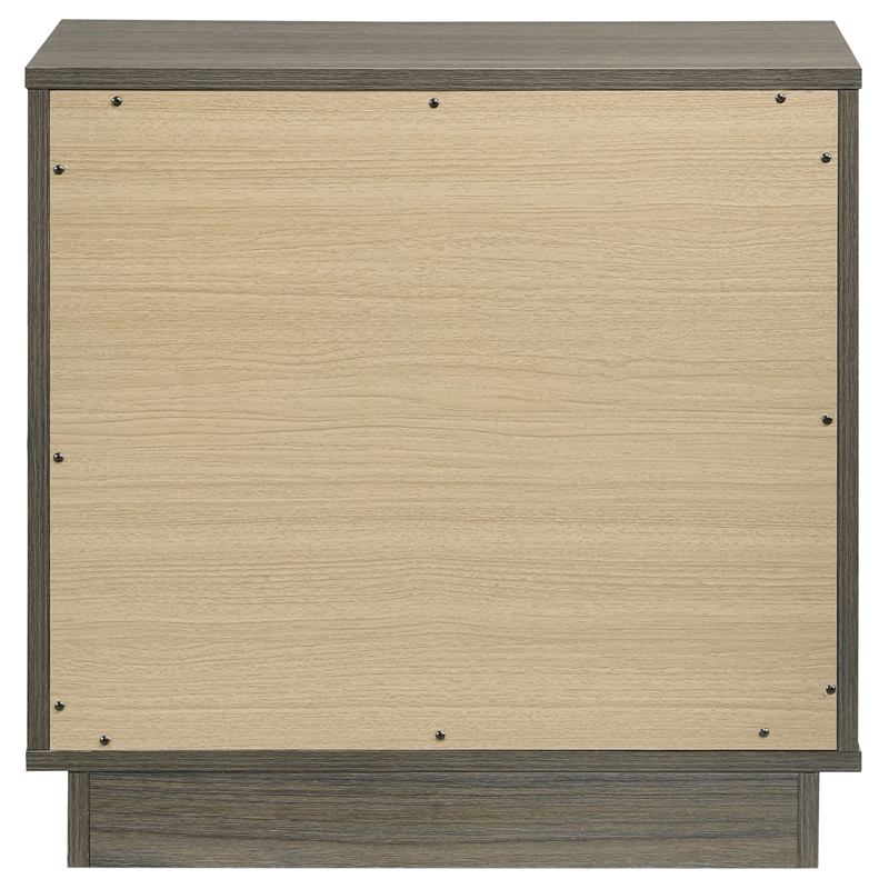 Pemberly Row Modern 2-Drawer Nightstand Bedside Table in Grey Oak