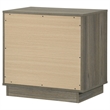 Pemberly Row Modern 2-Drawer Nightstand Bedside Table in Grey Oak