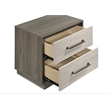 Pemberly Row Modern 2-Drawer Nightstand Bedside Table in Grey Oak