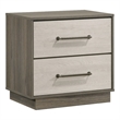 Pemberly Row Modern 2-Drawer Nightstand Bedside Table in Grey Oak