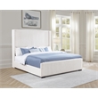 Pemberly Row 65 Inch Upholstered Eastern King Wingback Bed in Cream
