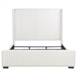 Pemberly Row 65 Inch Upholstered Eastern King Wingback Bed in Cream