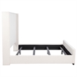 Pemberly Row 65 Inch Upholstered Eastern King Wingback Bed in Cream