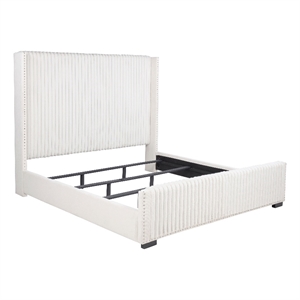 Pemberly Row 65 Inch Upholstered California King Bed in Cream