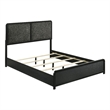 Pemberly Row Mid-Century Eastern King Panel Bed in Black and Charcoal