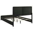 Pemberly Row Mid-Century Queen Panel Bed in Black and Charcoal