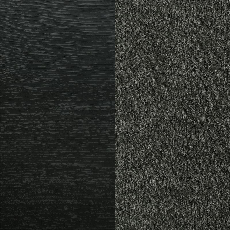 Pemberly Row Mid-Century Queen Panel Bed in Black and Charcoal