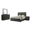 Pemberly Row 4-Piece Mid-Century Modern Queen Bedroom Set in Black