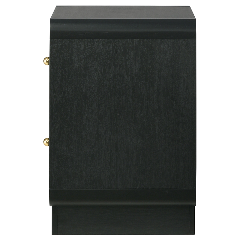 Pemberly Row Modern 2-Drawer Nightstand Bedside Table in Black