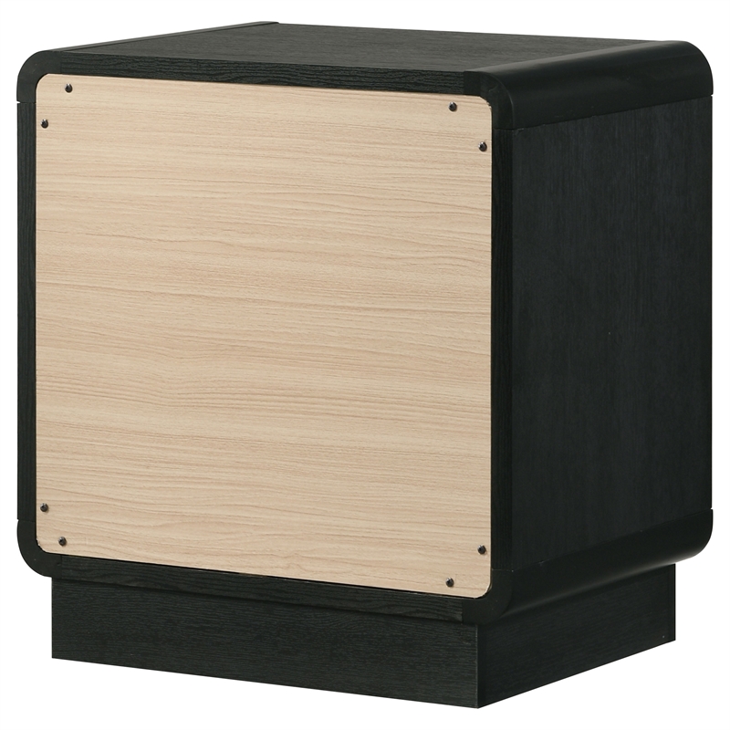 Pemberly Row Modern 2-Drawer Nightstand Bedside Table in Black