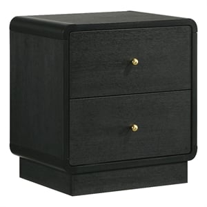 Pemberly Row Modern 2-Drawer Nightstand Bedside Table in Black
