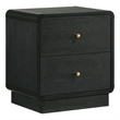 Pemberly Row Modern 2-Drawer Nightstand Bedside Table in Black