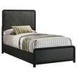Pemberly Row Mid-Century Twin Panel Bed in Black and Charcoal