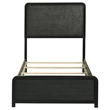 Pemberly Row Mid-Century Twin Panel Bed in Black and Charcoal