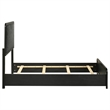 Pemberly Row Mid-Century Twin Panel Bed in Black and Charcoal