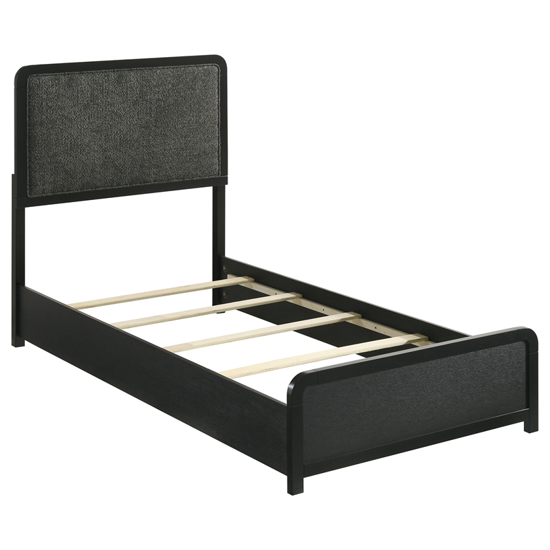 Pemberly Row 4-Piece Mid-Century Modern Twin Bedroom Set in Black