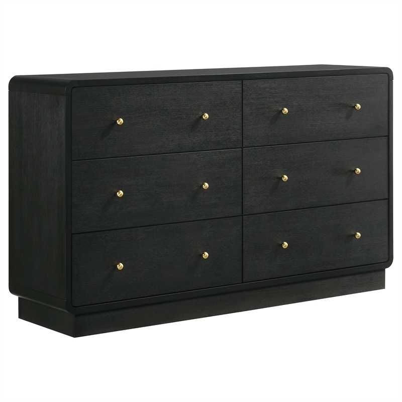 Pemberly Row 4-Piece Mid-Century Modern Twin Bedroom Set in Black