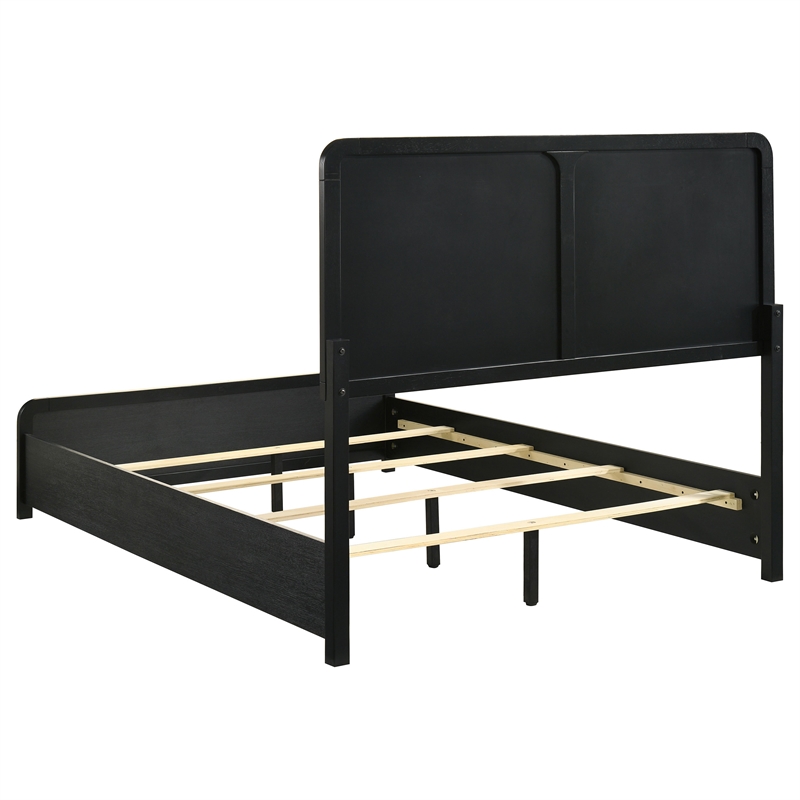 Pemberly Row 5-Piece Mid-Century Modern Full Bedroom Set in Black