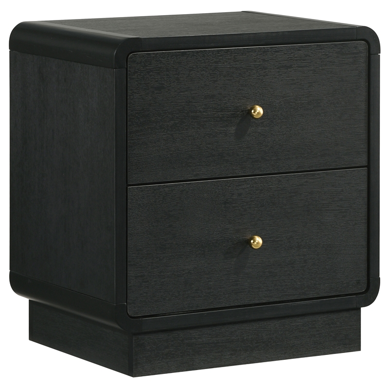 Pemberly Row 5-Piece Mid-Century Modern Full Bedroom Set in Black