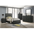 Pemberly Row 5-Piece Mid-Century Modern Twin Bedroom Set in Black