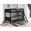 Pemberly Row Convertible Wood Twin Over Twin Bunk Bed in Black