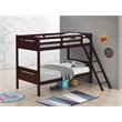Pemberly Row Convertible Wood Twin Over Twin Bunk Bed in Espresso