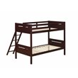 Pemberly Row Convertible Wood Twin Over Twin Bunk Bed in Espresso