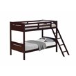 Pemberly Row Convertible Wood Twin Over Twin Bunk Bed in Espresso