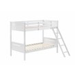 Pemberly Row Convertible Wood Twin Over Twin Bunk Bed in White