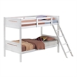 Pemberly Row Convertible Wood Twin Over Twin Bunk Bed in White