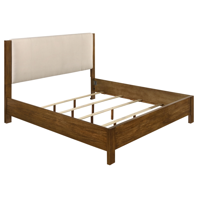 Pemberly Row 4-Piece Eastern King Wood Set in Warm Brown and Cream
