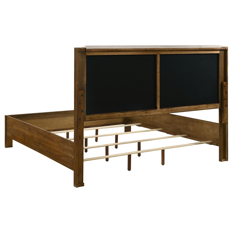 Pemberly Row 4-Piece Eastern King Wood Set in Warm Brown and Cream