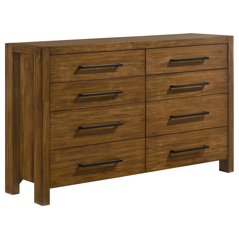 Pemberly Row 5-Piece Eastern King Wood Set in Warm Brown and Cream
