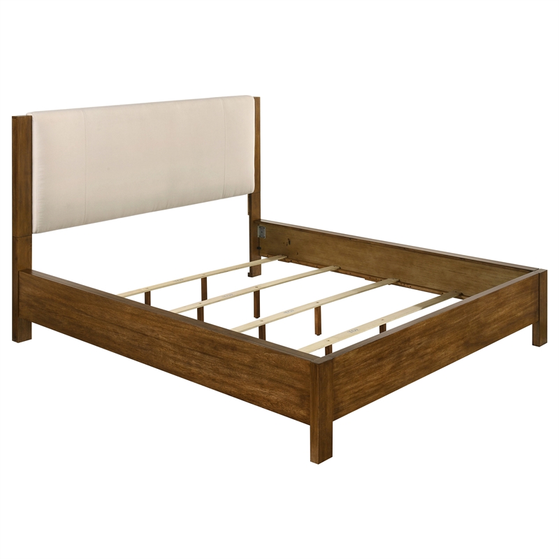 Pemberly Row 4-Piece California King Wood Set in Warm Brown and Cream