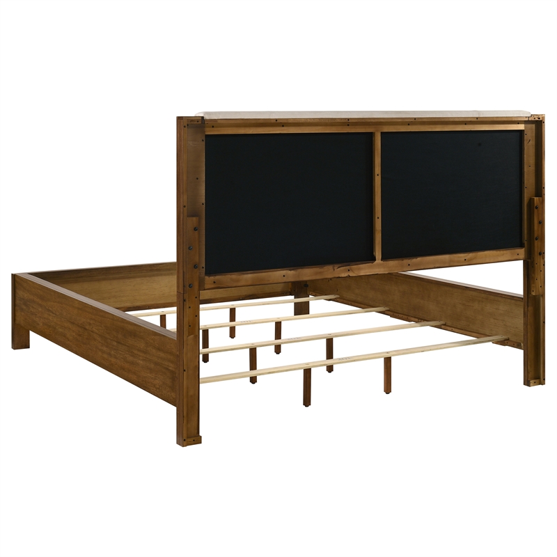 Pemberly Row 4-Piece California King Wood Set in Warm Brown and Cream