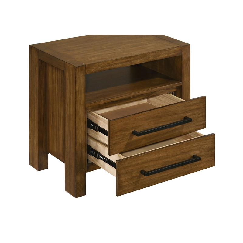 Pemberly Row 4-Piece California King Wood Set in Warm Brown and Cream
