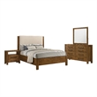 Pemberly Row 4-Piece California King Wood Set in Warm Brown and Cream