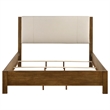 Pemberly Row Eastern King Wood Panel Bed in Cream and Warm Brown