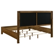 Pemberly Row Eastern King Wood Panel Bed in Cream and Warm Brown