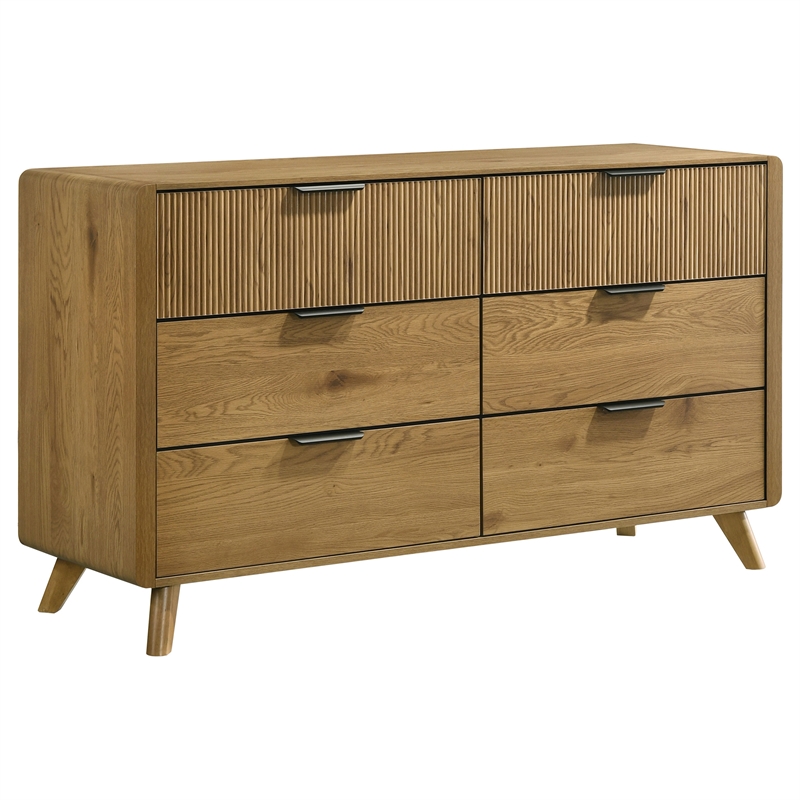 Pemberly Row 4-Piece Wood Eastern King Bedroom Set in Light Oak/Cream