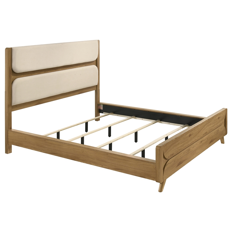 Pemberly Row 4-Piece Wood California King Bedroom Set in Light Oak/Cream