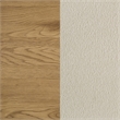 Pemberly Row Mid-Century California King Wood Panel Bed in Cream/Light Oak
