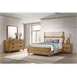 Pemberly Row 4-Piece Wood Queen Bedroom Set in Light Oak/Cream